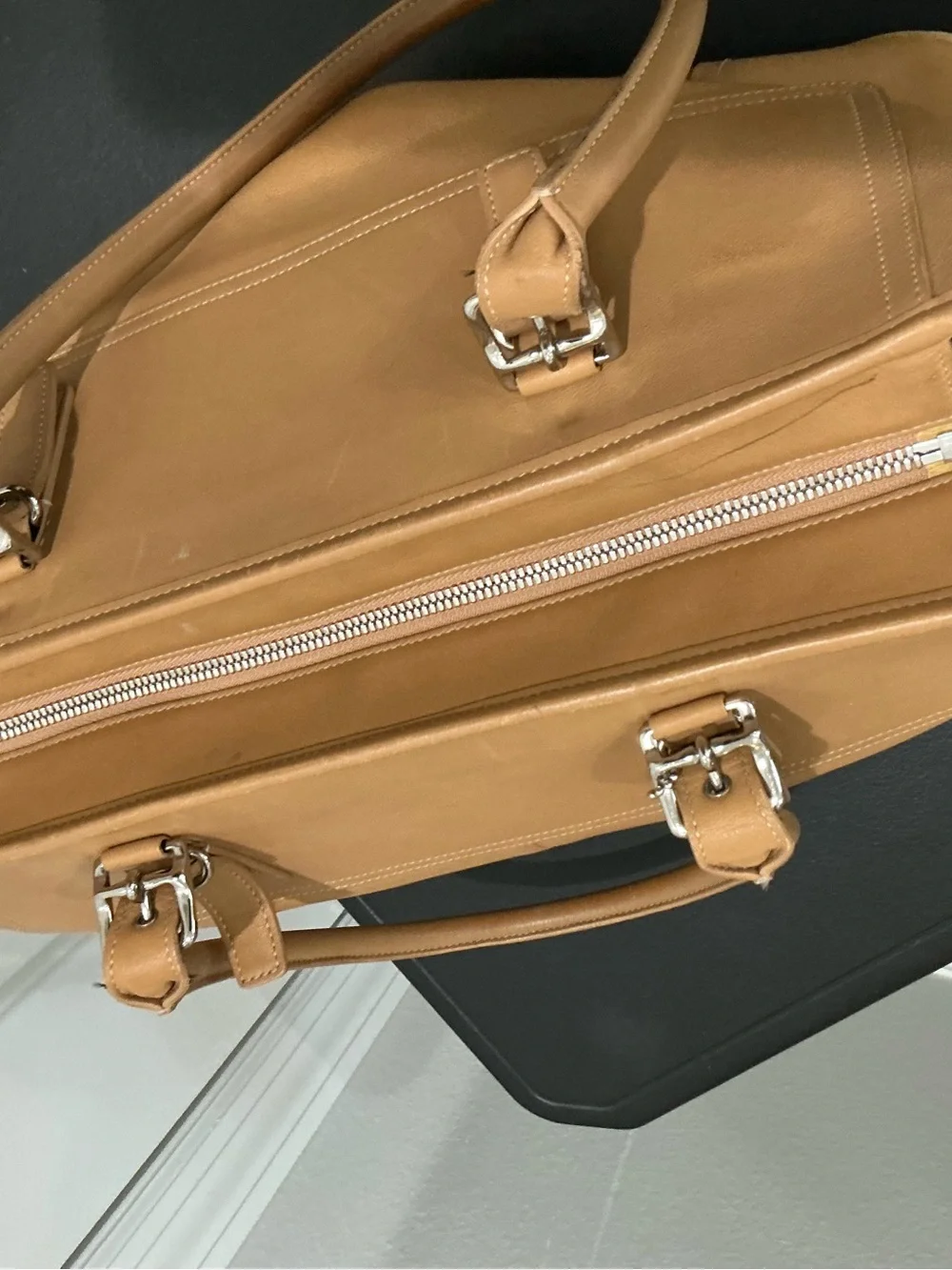 vintage Coach 5131 British tan glove leather tote bag plus matching wallet